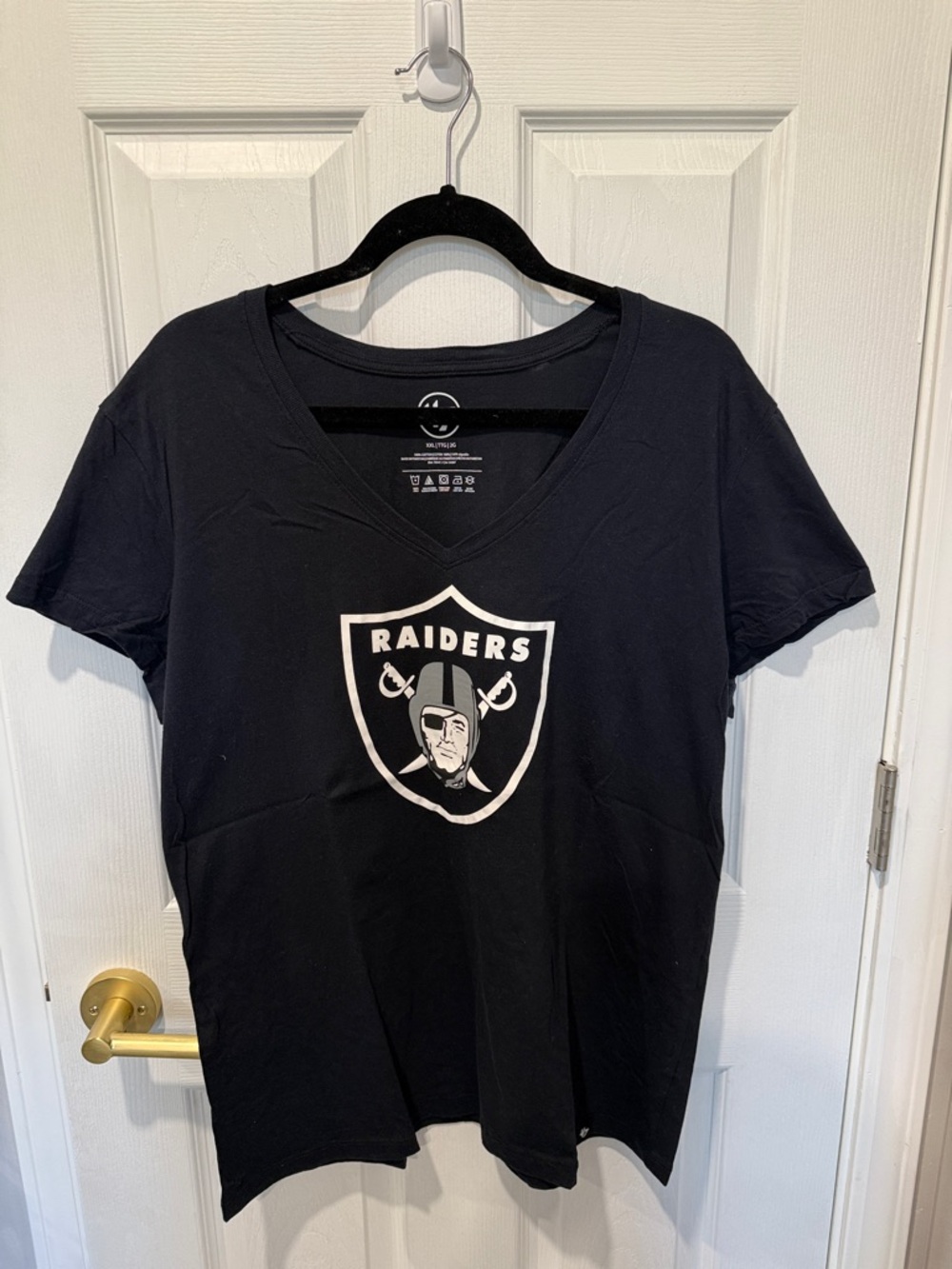 '47 Black Raiders Tee with White Logo Print-Women’s size XXL